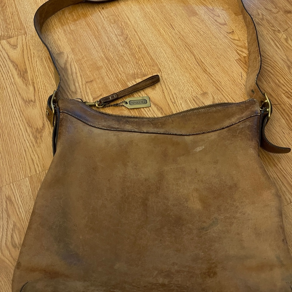 Coach Tan Leather Cross Body Tote Bag